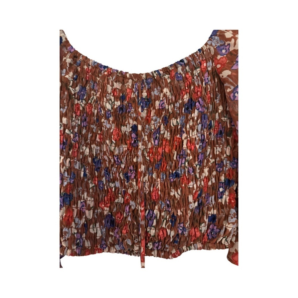 MISA Los Angeles Isla Top in Brown Floral Print Size Small - Picture 4 of 4